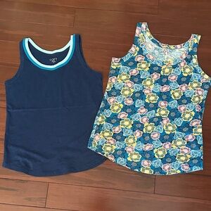 LOFT Navy & Floral Tank Top Set - Navy, Blue, Peach, Pink